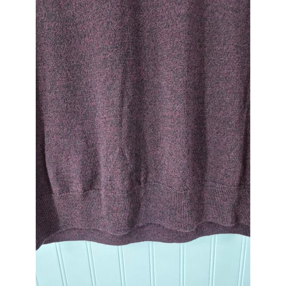 Banana Republic Mens V-Neck Sweater Burgundy Heather 100% Merino Wool Medium